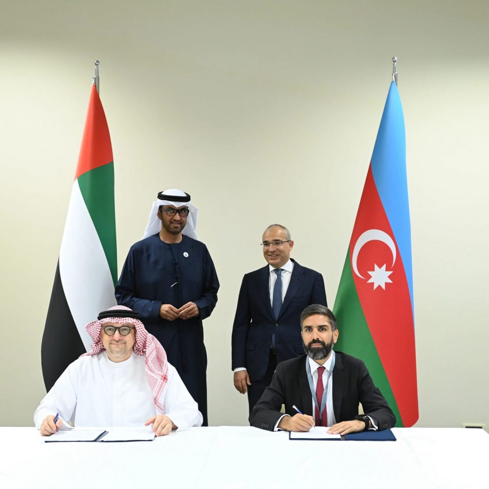 Im Rahmen der Energiewoche in Baku unterzeichneten SOCAR und Masdar eine Vereinbarung für drei Projekte im Bereich der erneuerbaren Energien